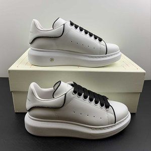 Alexander McQueen White Upper With Black Lines Womens Sneakers